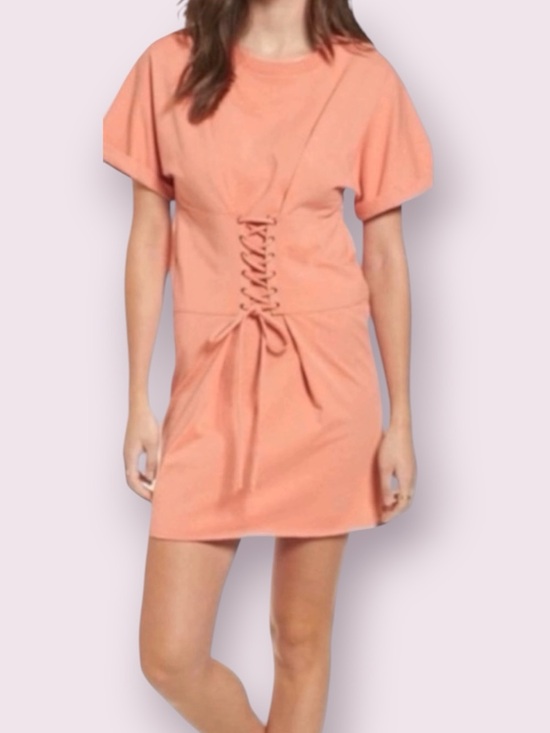bp Dresses & Skirts - BP Nordstrom Corset Lace Up Tee Shirt Dress Orange Size Small